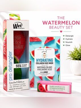 Watermelon Beauty Set | Wet Brush Pro, Mario Badescu Lip Balm, Face Mask